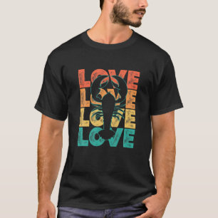 Retro Cute I Love Lobster Theme Idea For Sea Anima T-Shirt