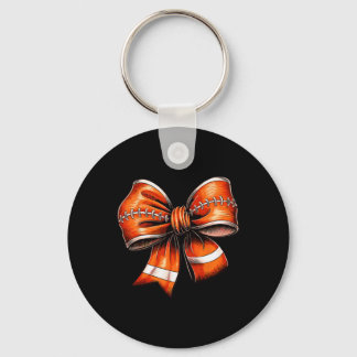 Retro Cute Large Bow Coquette American Footll Spor Keychain