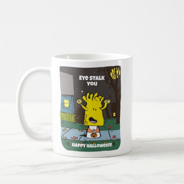 Retro Cute Monster Halloween Mug (Left)
