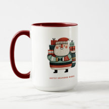 Retro Cute Santa Claus Holiday Presents