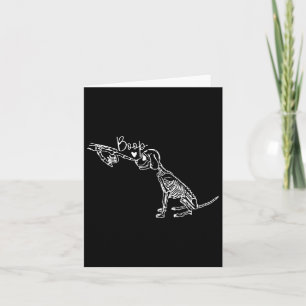 Retro Cute Skeleton Hand Boop Dog Funny Halloween Card