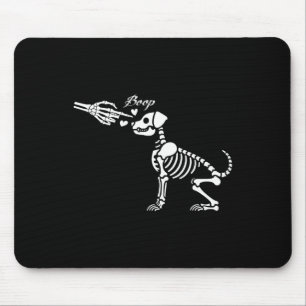 Retro Cute Skeleton Hand Boop Dog Funny Halloween Mouse Pad