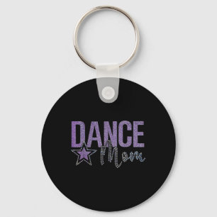 Retro Cute Sparkle Dance Mom Funny Mom Mama Mother Keychain