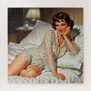 Retro Cute Woman '50 Pin-up Jigsaw Puzzle