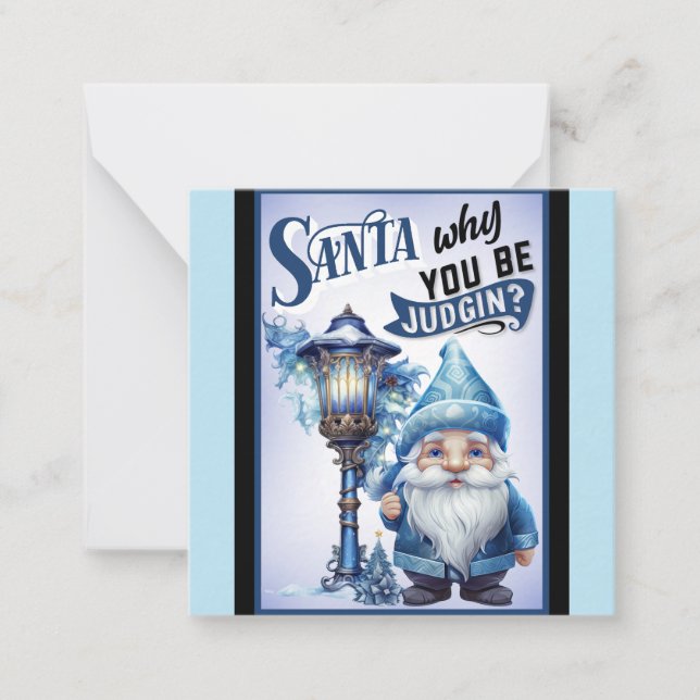 Retro Cutie Blue Christmas Card (Front)