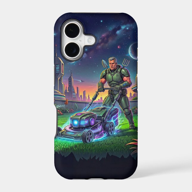 Retro Cyberpunk Soldier Lawn Battle Cover (Back)