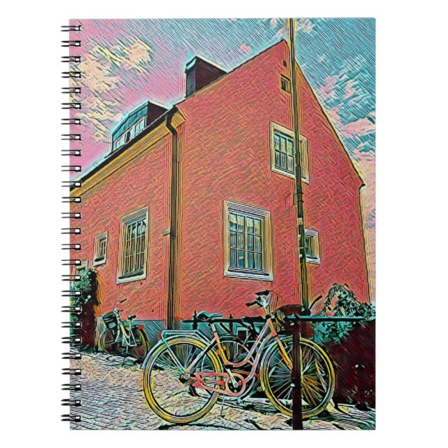 Retro cycling artwork notebook (Front)