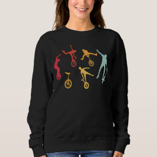 Retro Cycling Cyclist Monocycle Unicycling Unicycl Sweatshirt