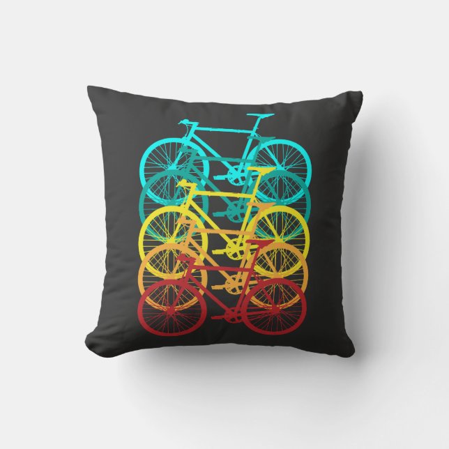 Retro Cycling, Road Bike Throw Pillow (Front)