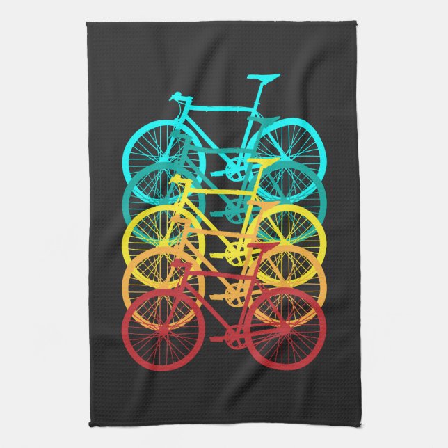 Retro Cycling, Road Bike, Vintage Bike Kitchen Towel (Vertical)