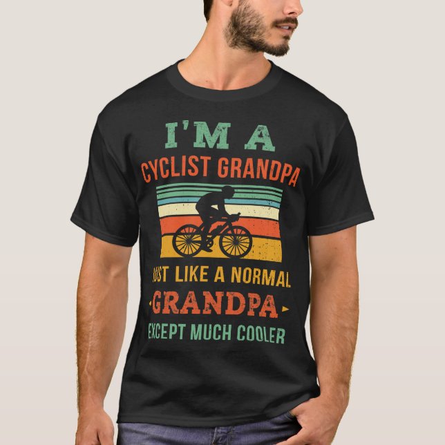 Retro Cyclist Grandpa Shirt - Grandfather Cycling  (Front)