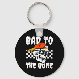 Retro D To The Bone Funny Skull Halloween Costume Keychain