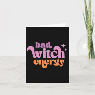 Retro D Witch Energy Shirt Halloween Witchy Vibes Card