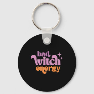 Retro D Witch Energy Shirt Halloween Witchy Vibes Keychain
