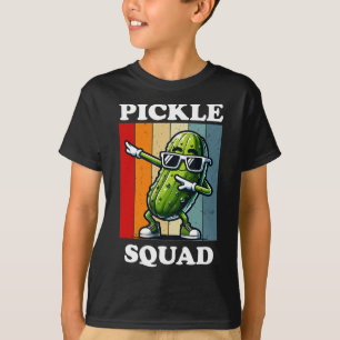 Retro Dabbing Pickle Dancing Cucumber Pickle Squad T-Shirt
