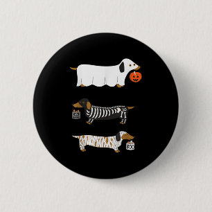 Retro Dachshund Halloween Wiener Dog Pumpkin Weeni 2 Inch Round Button