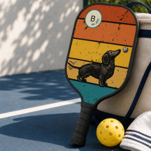 Retro Dachshund Pickleball Dog Lover