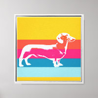 Retro Dachshund Silhouette – Colorful Pop Dog Art