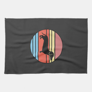 Retro Dachshund Sunset Vector Kitchen Towel