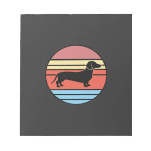 Retro Dachshund Sunset Vector Notepad