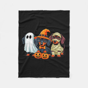 Retro Dachshund Witch Y Halloween Pumpkin Women Me Fleece Blanket