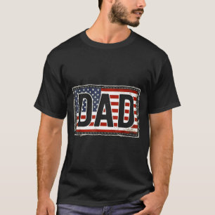 Retro dad american flag matching family daddy 4th T-Shirt