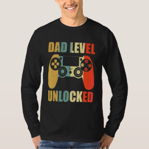 Retro Dad Level Unlocked New Daddy Gaming Father' T-Shirt