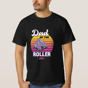 Retro Dad of Roller Girl Roller Skating Birthday T-Shirt