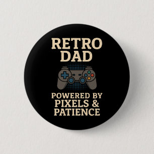 Retro Dad Pixel Gamer Design 2 Inch Round Button