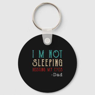 Retro Dad Resting My Eyes Funny Quote  Keychain