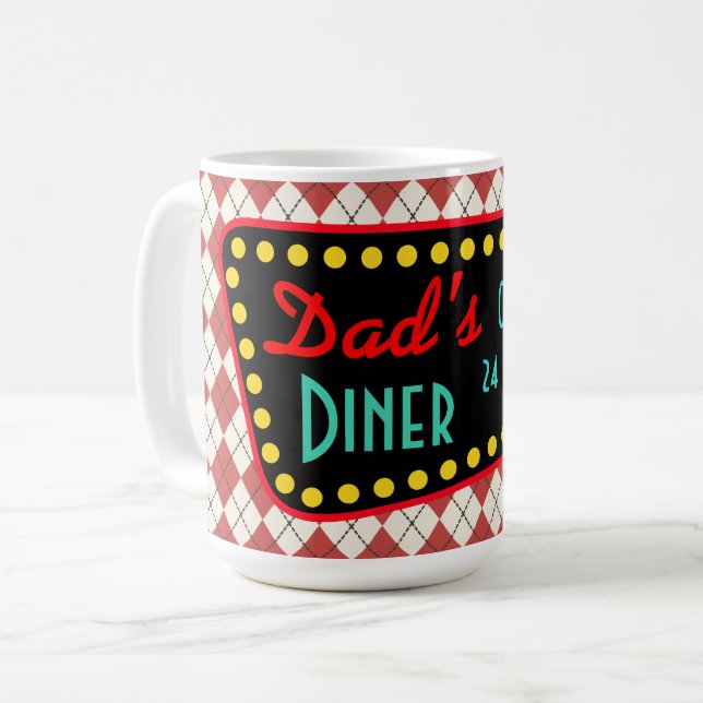 Retro Dad’s Diner Coffee Mug (Front Left)