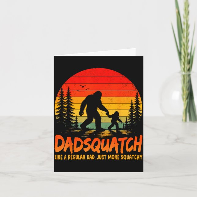 Retro dadsquatch like a regular dad bigfoot papa card (Front)