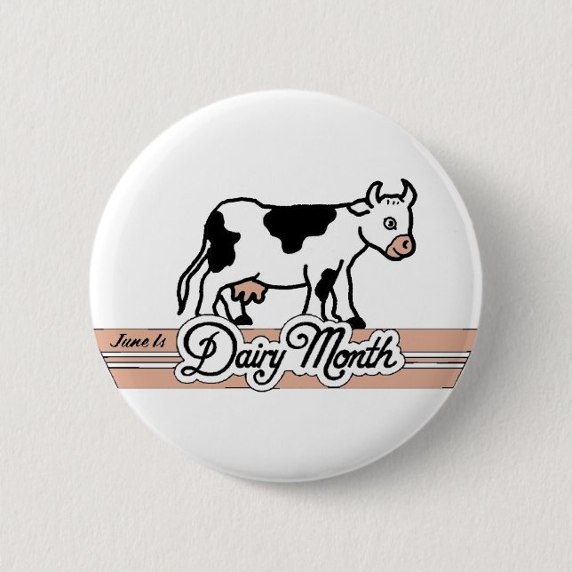 Retro Dairy Month 2 Inch Round Button (Front)