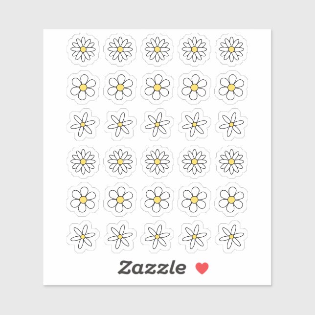 Retro Daisies Doodle Decorative Mini Flowers Bujo  (Sheet)