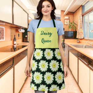 Retro  daisies in green  apron