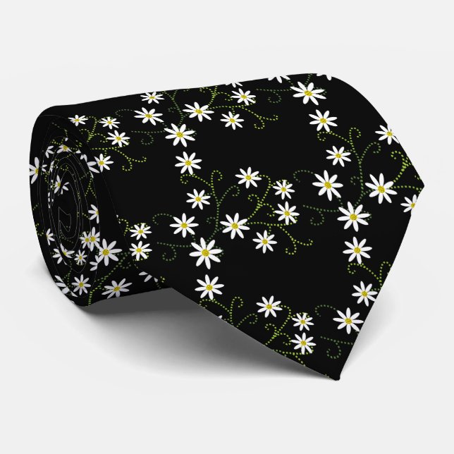 Retro Daisies Tie (Rolled)