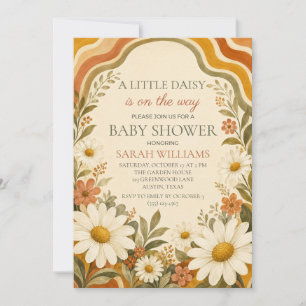 Retro Daisy Baby Shower Invitation