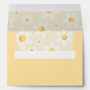 Retro Daisy Birthday Party Envelope   Groovy Flora