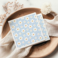 Retro Daisy blue Paper Plates