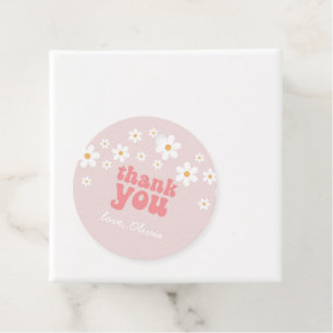 Retro daisy boho floral birthday thank you favour favour tags