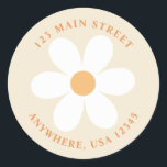 Retro daisy boho return address label<br><div class="desc">Retro inspired birthday return address labels with 70's style daisies and boho fonts and colours. Matches our retro rainbow daisy collection.</div>