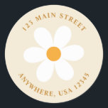 Retro daisy boho return address label<br><div class="desc">Retro inspired birthday return address labels with 70's style daisies and boho fonts and colours. Matches our retro rainbow daisy collection.</div>