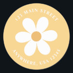Retro daisy boho return address label<br><div class="desc">Retro inspired first birthday return address labels with 70's style daisies and boho fonts and colours. Matches our pastel retro floral collection.</div>