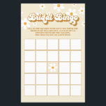 Retro Daisy bridal Shower Bingo Flyer<br><div class="desc">Retro Daisy in tan and brown Bridal Shower Bingo game card.</div>
