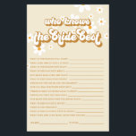 Retro Daisy bridal shower Game Flyer<br><div class="desc">Who knows the Bride best Bridal shower game. Retro daisy design.</div>