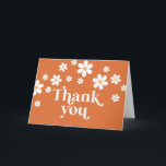 Retro Daisy burnt orange boho thank you card<br><div class="desc">Floral Retro inspired daisy thank you cards with 70's style daisies and boho fonts and colors.</div>