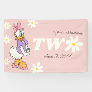 Retro Daisy Duck Daisy 2nd Birthday Banner
