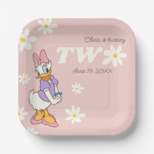 Retro Daisy Duck   Daisy 2nd Birthday Paper Plate