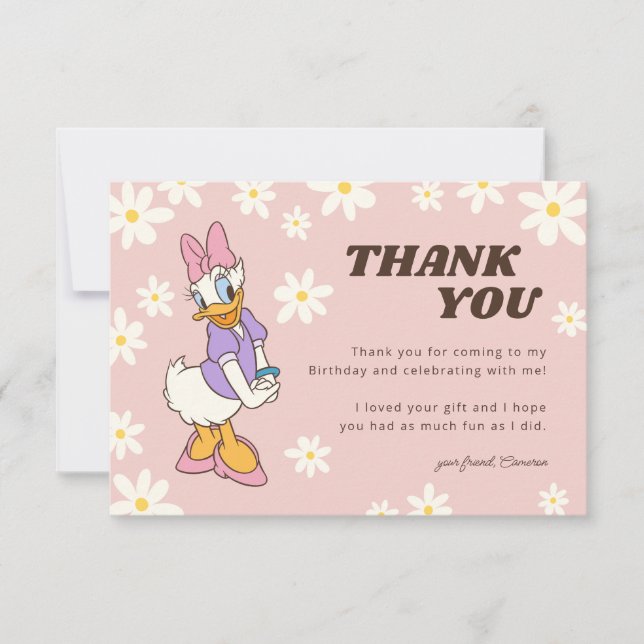 Retro Daisy Duck | Daisy Birthday Thank You (Front)