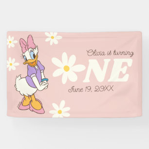 Retro Daisy Duck   Daisy First Birthday Banner